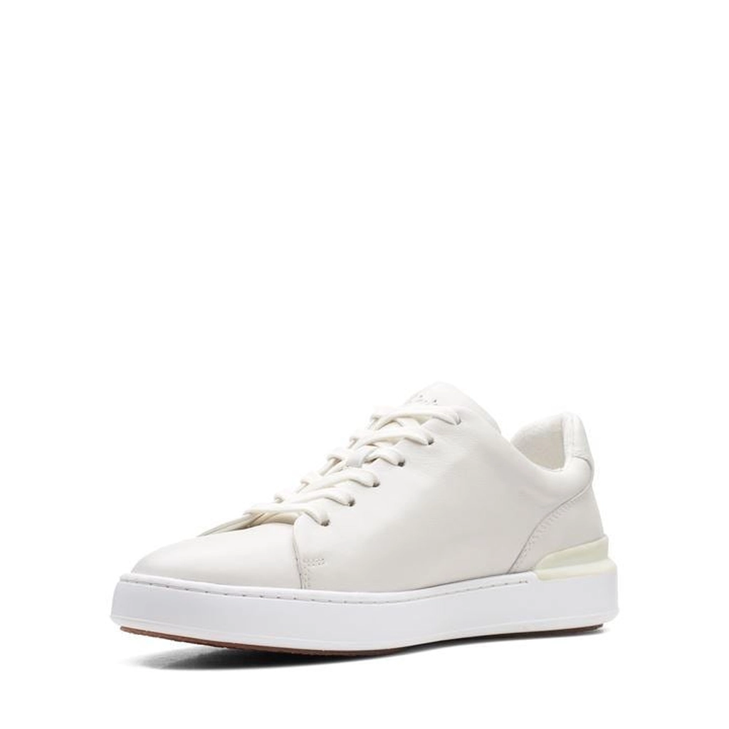 Clarks Originals Court Lite Lace Leather Trainers - White